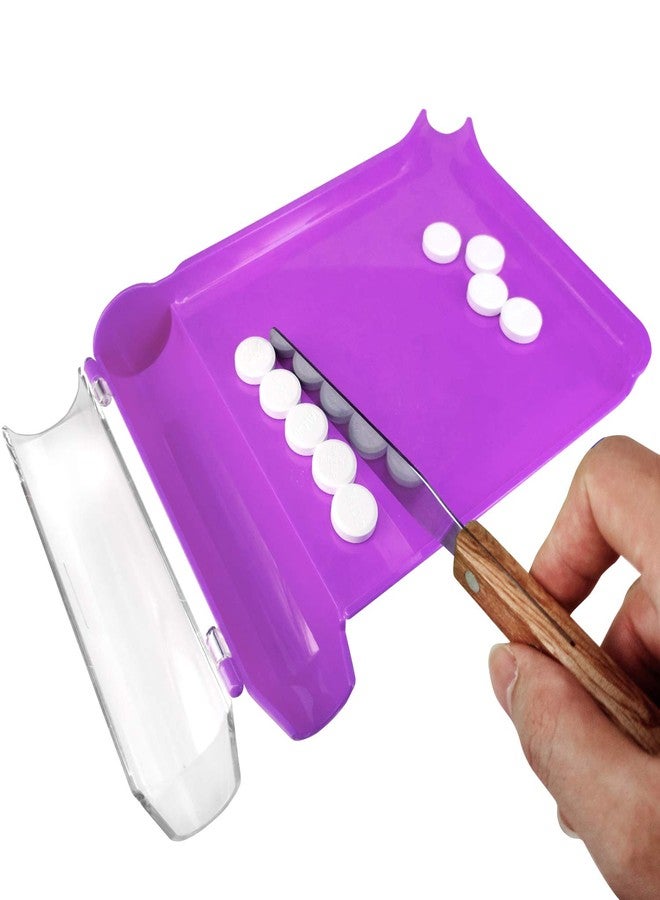 Medarchitect Right Hand Pill Counting Tray with Spatula (Purple - Wood Handle) - Image 2